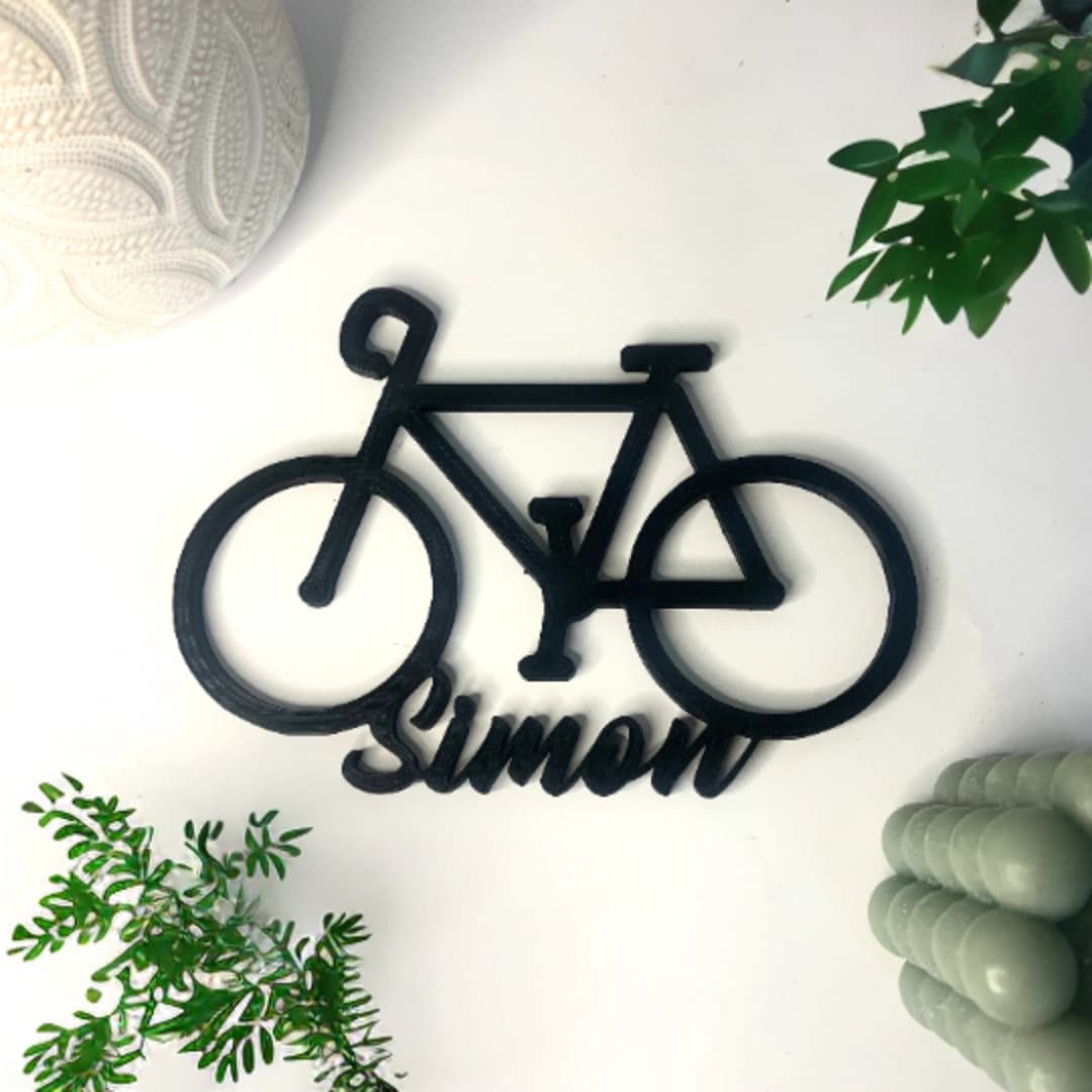 Vélo personnalisé pour décoration murale moderne prenom murale