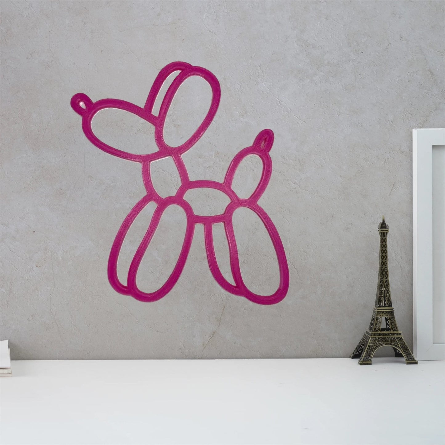 Chien Ballon Personnalisable – Décoration Murale Moderne ou Plaque de Porte avec Prénom